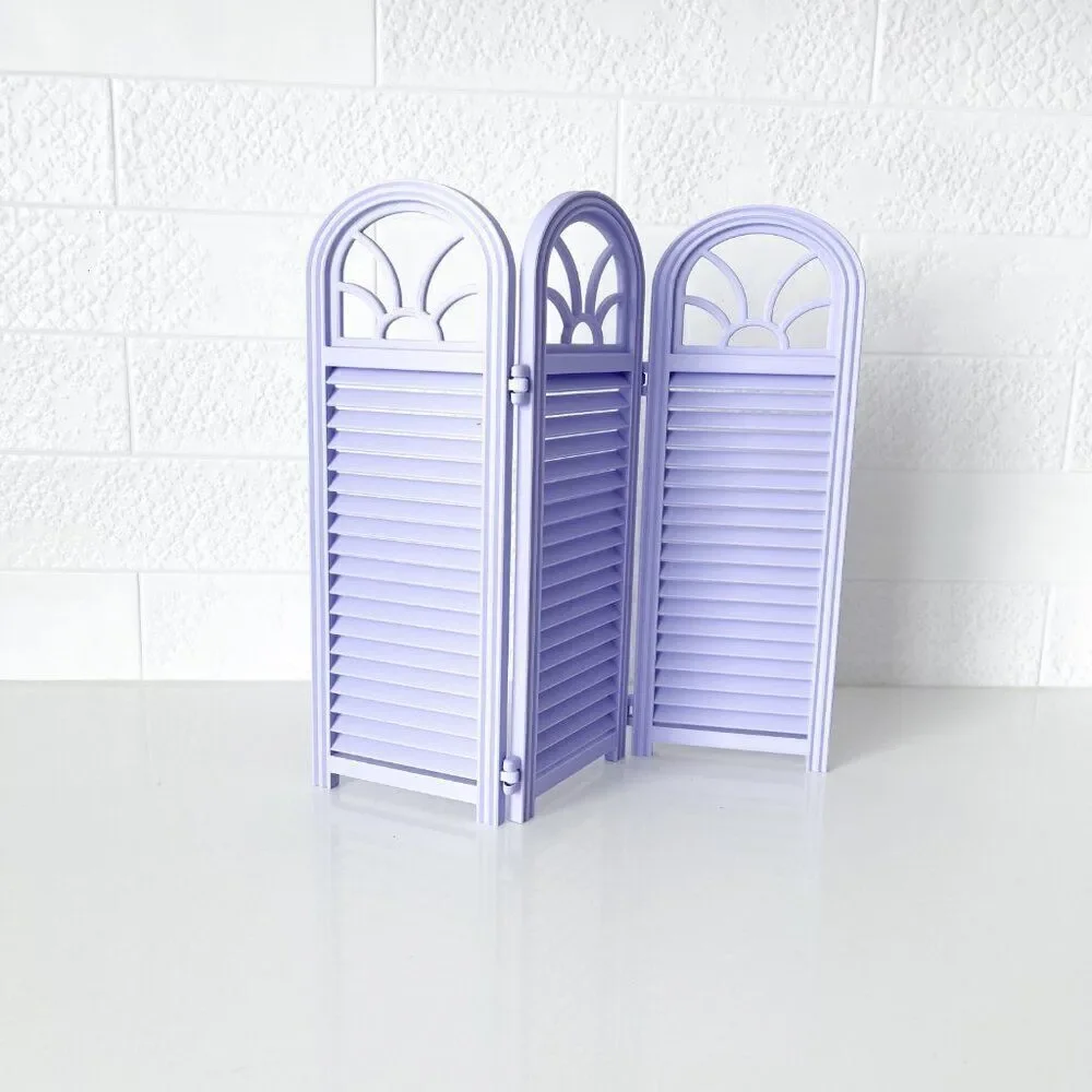 3-Panel Lavender Privacy Screen Doll 1:6 Scale Furniture 12” Barbie Integrity - Picture 4 of 4
